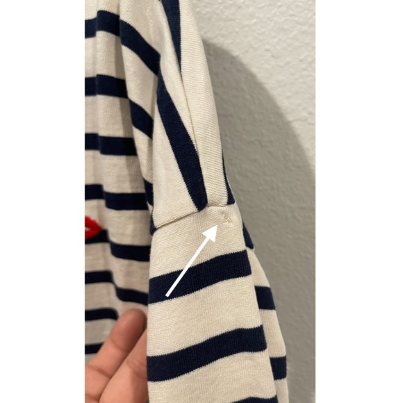 J.CREW Embroidered Kiss Striped Long Sleeve T-Shirt - Picture 5 of 6
